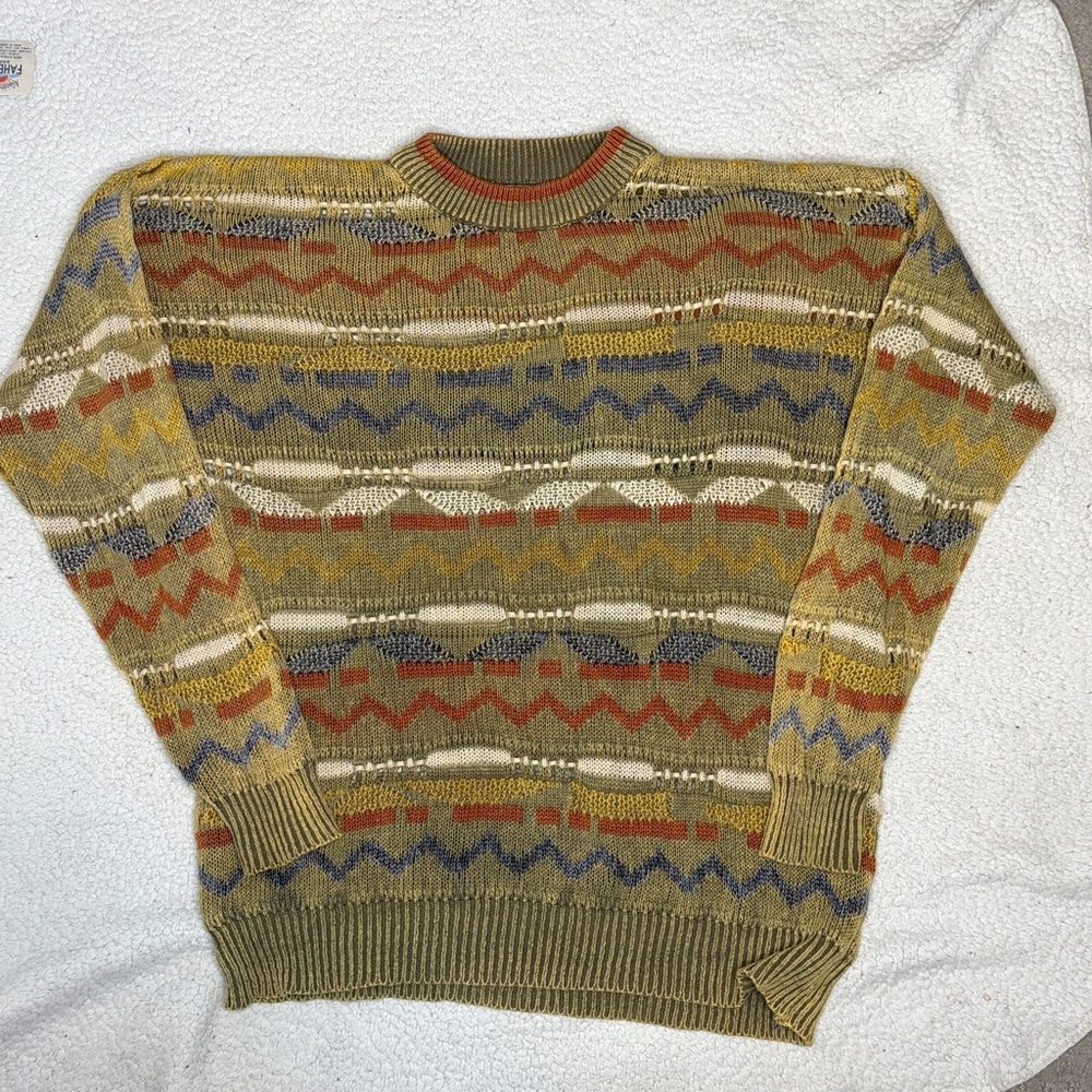 Vintage Kiyo Colorful Knit Sweater: Size Extra Large